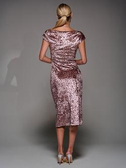 Jolie Moi Velvet Ruched Dress - view 2, Pink