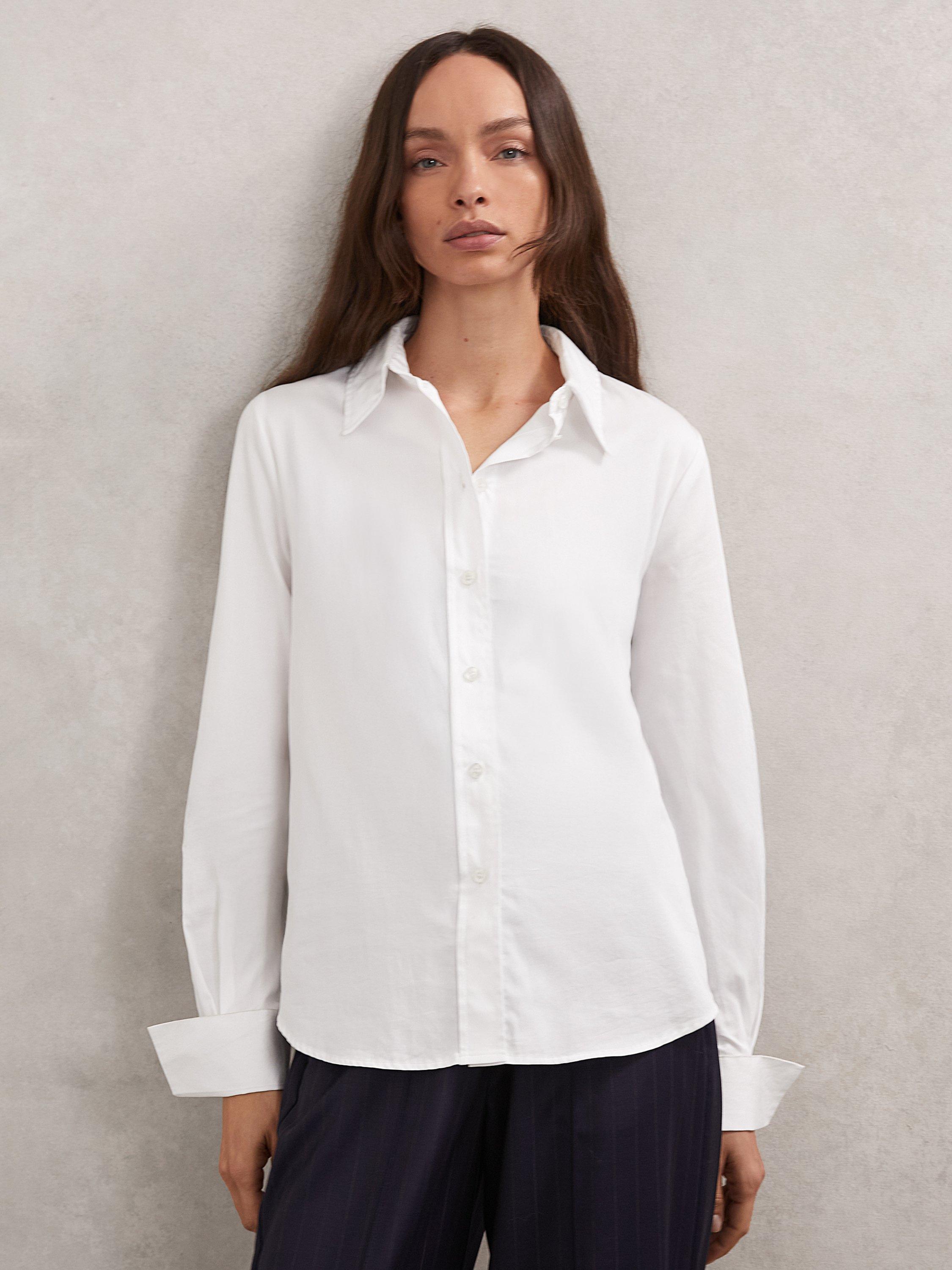 Product image 1 of 5, which shows Reiss Lottie Shirt, Ivory, 6