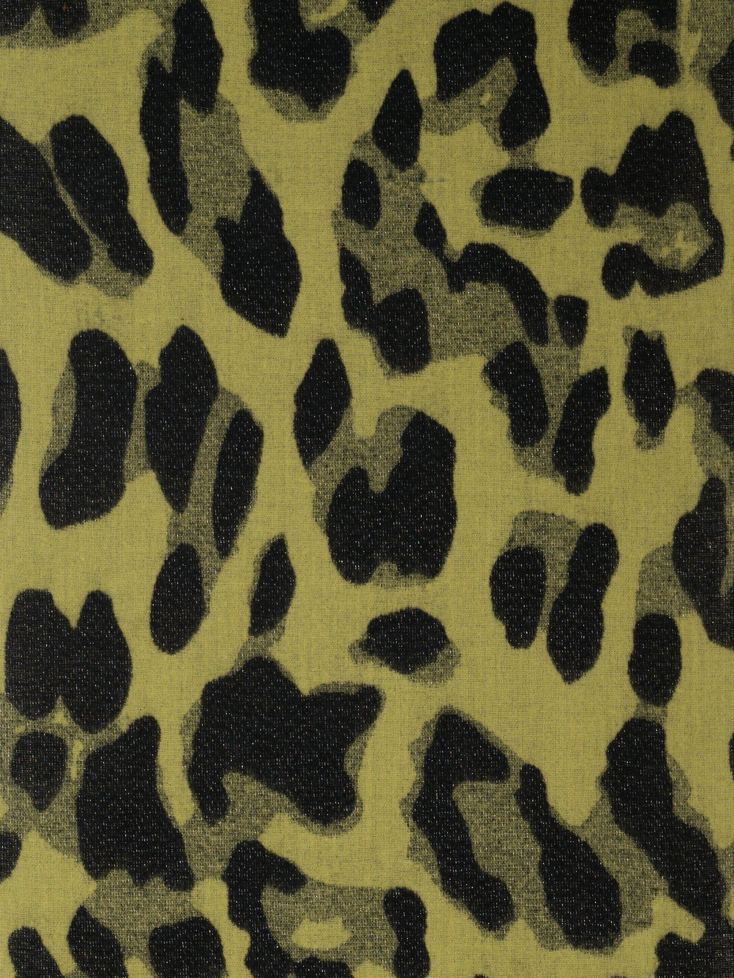 Product image 4 of 6, which shows chesca Animal Print Scarf, Lime/Black