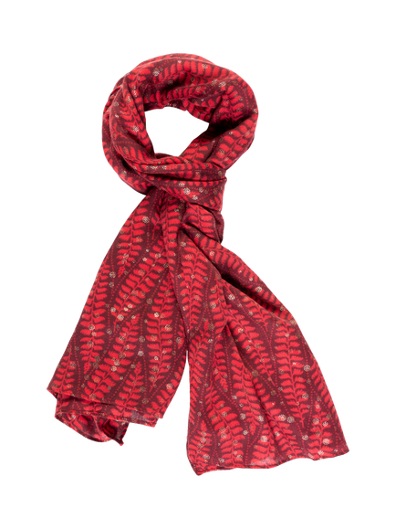 chesca Fern Scarf, Ruby, Ruby