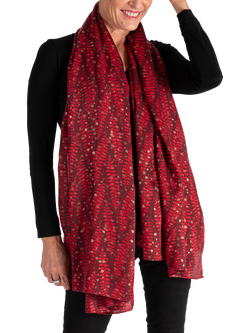 chesca Fern Scarf, Ruby - view 2, Ruby