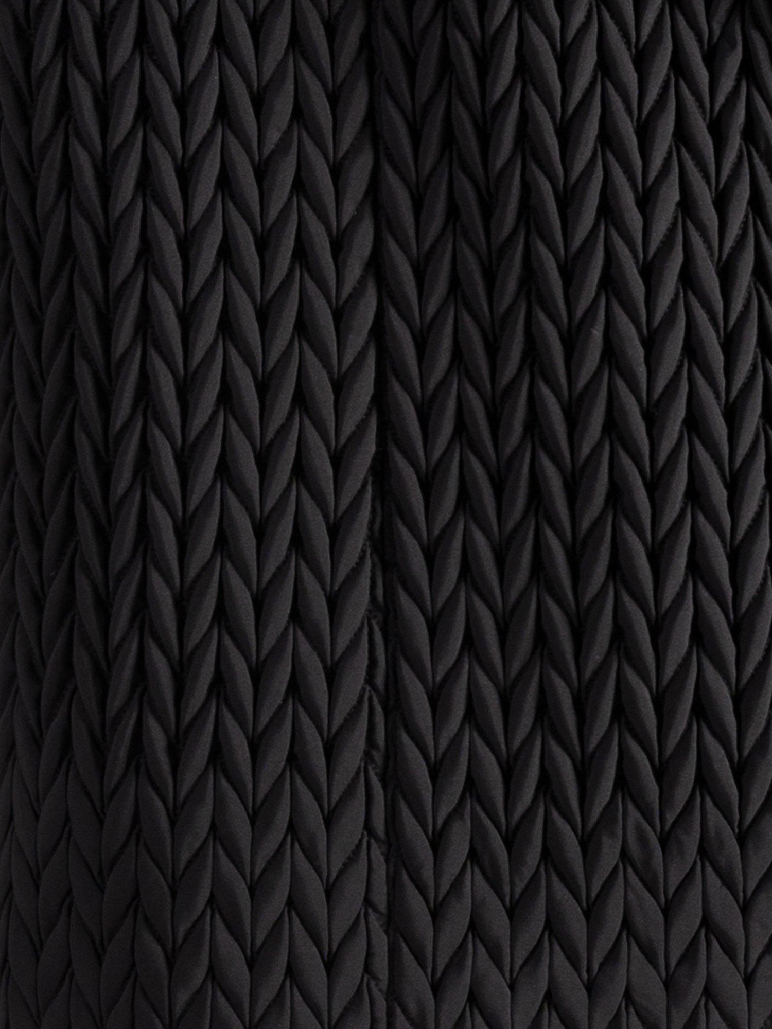 Product image 7 of 8, which shows chesca Cable Embroidered Quilted Coat, Black, 12-14