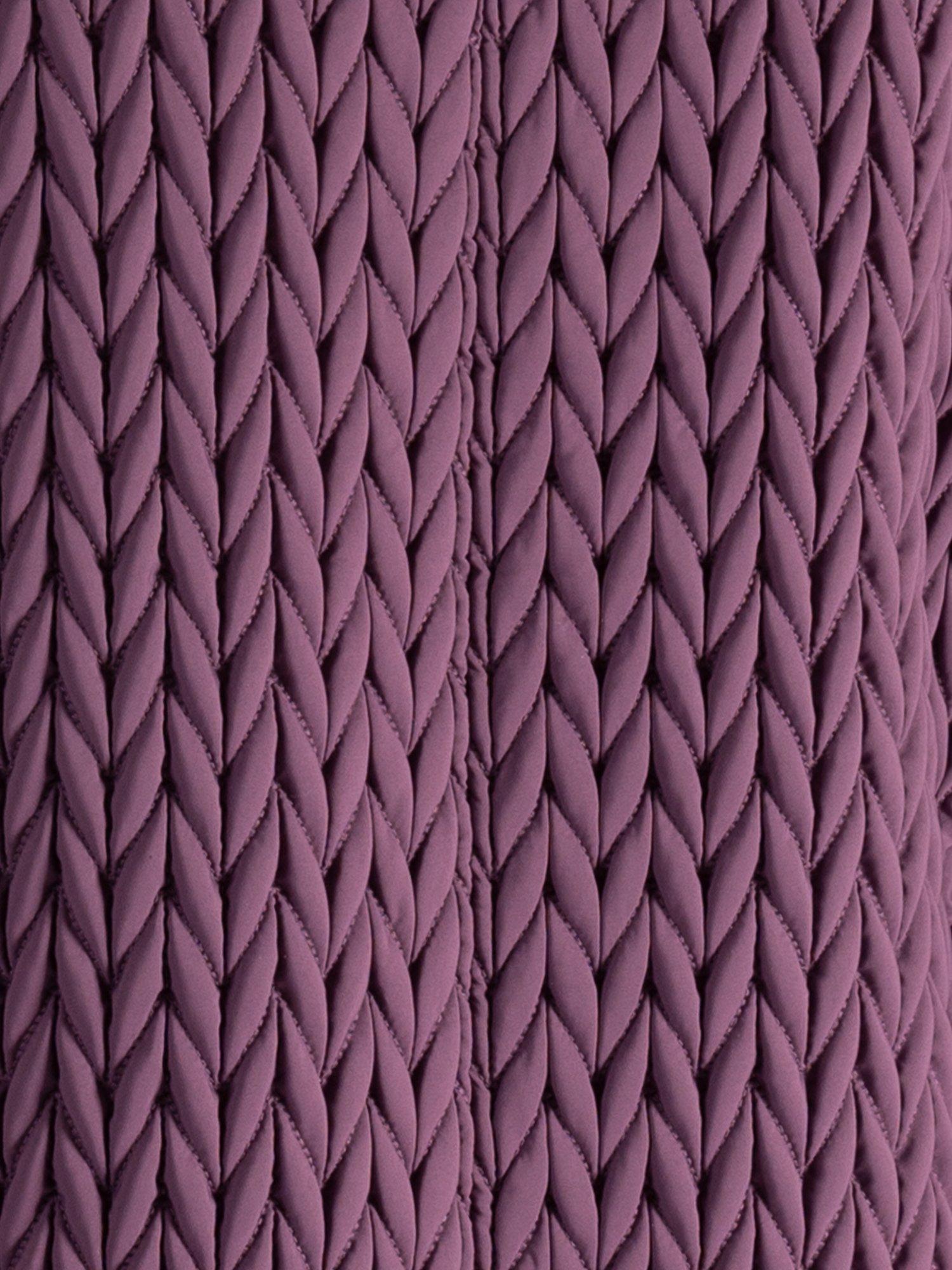 Product image 8 of 8, which shows chesca Cable Embroidered Quilted Coat, Hyacinth, 12-14