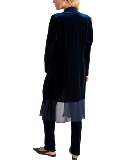 chesca Stretch Velvet Shawl Neck Jacket, Navy - view 2, Navy