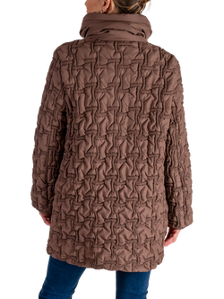 chesca Bonfire Embroidered Quilted Coat, Walnut - view 2, Walnut