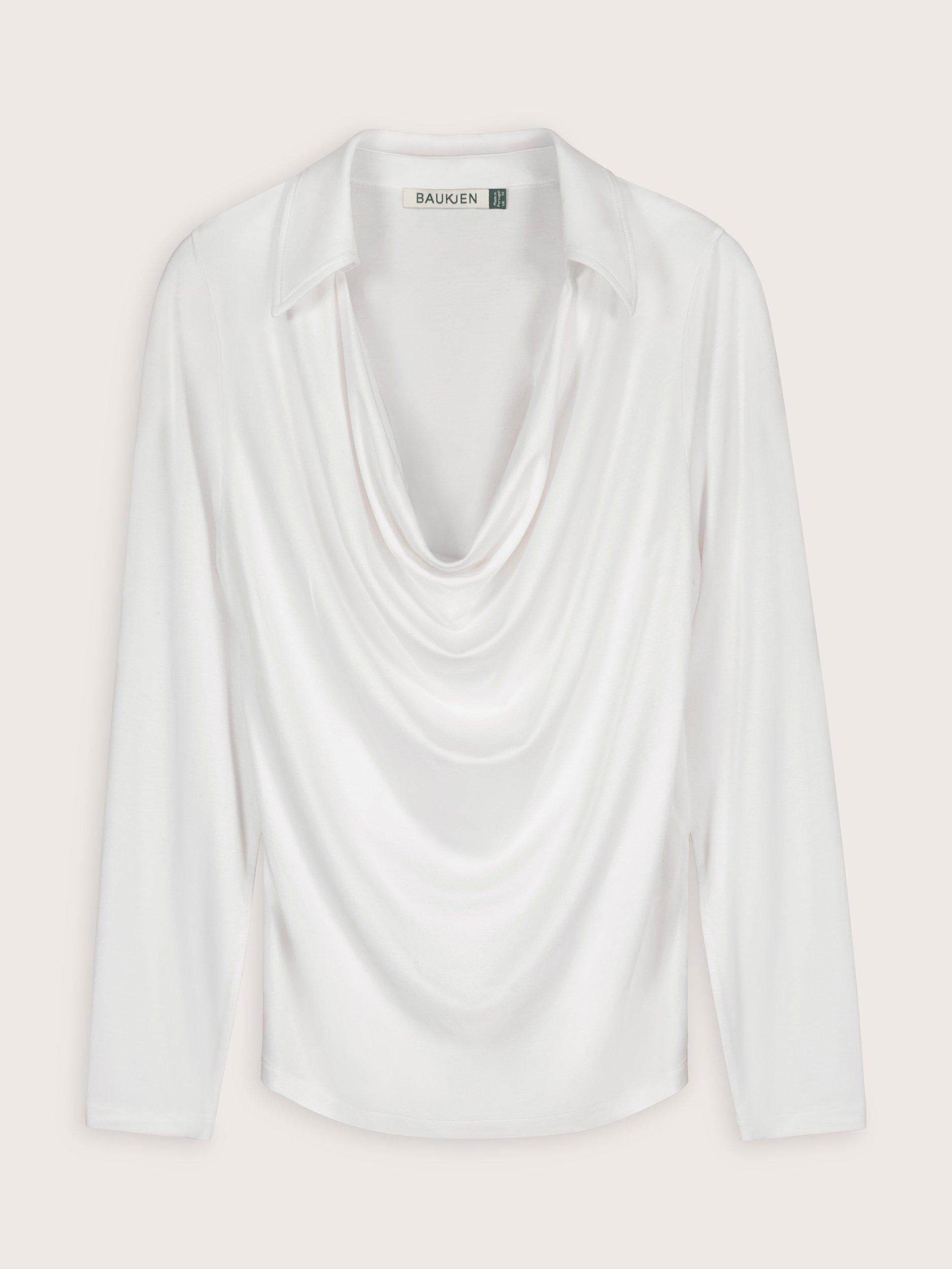 Product image 4 of 4, which shows Baukjen Rebecca Drape Top containing LENZING™ ECOVERO™ Viscose, Pure White, 10