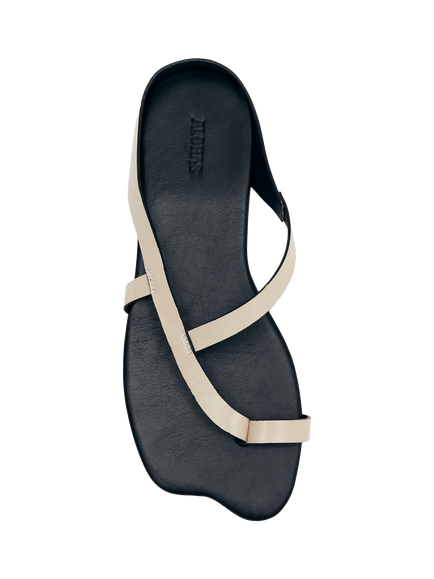 ALOHAS Dawn Leather Toe Ring Strappy Flip Flops, Cream - view 2, Cream