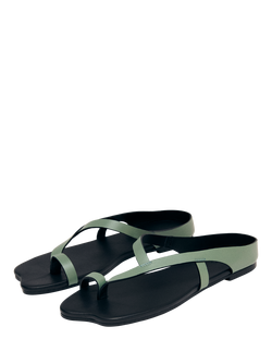 ALOHAS Dawn Leather Strappy Sandals, Green - view 2, Green