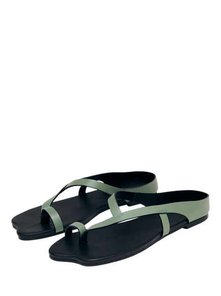 ALOHAS Dawn Leather Strappy Sandals, Green - view 2, Green