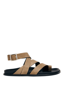 ALOHAS Tide Vintage Leather Strappy Sandals, Beige, Beige