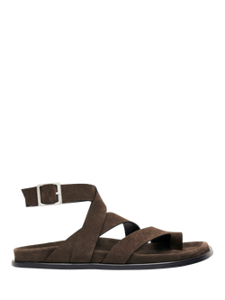 ALOHAS Tide Vintage Suede Strappy Sandals, Chocolate, Chocolate