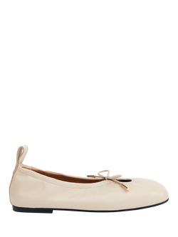 ALOHAS Rosalind Leather Ballerina Pumps, Cream, Cream