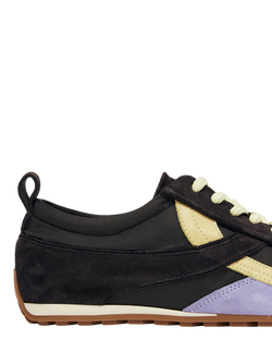 ALOHAS TB.304 Suede Blend Trainers, Dark Brown/Multi - view 2, Dark Brown/Multi