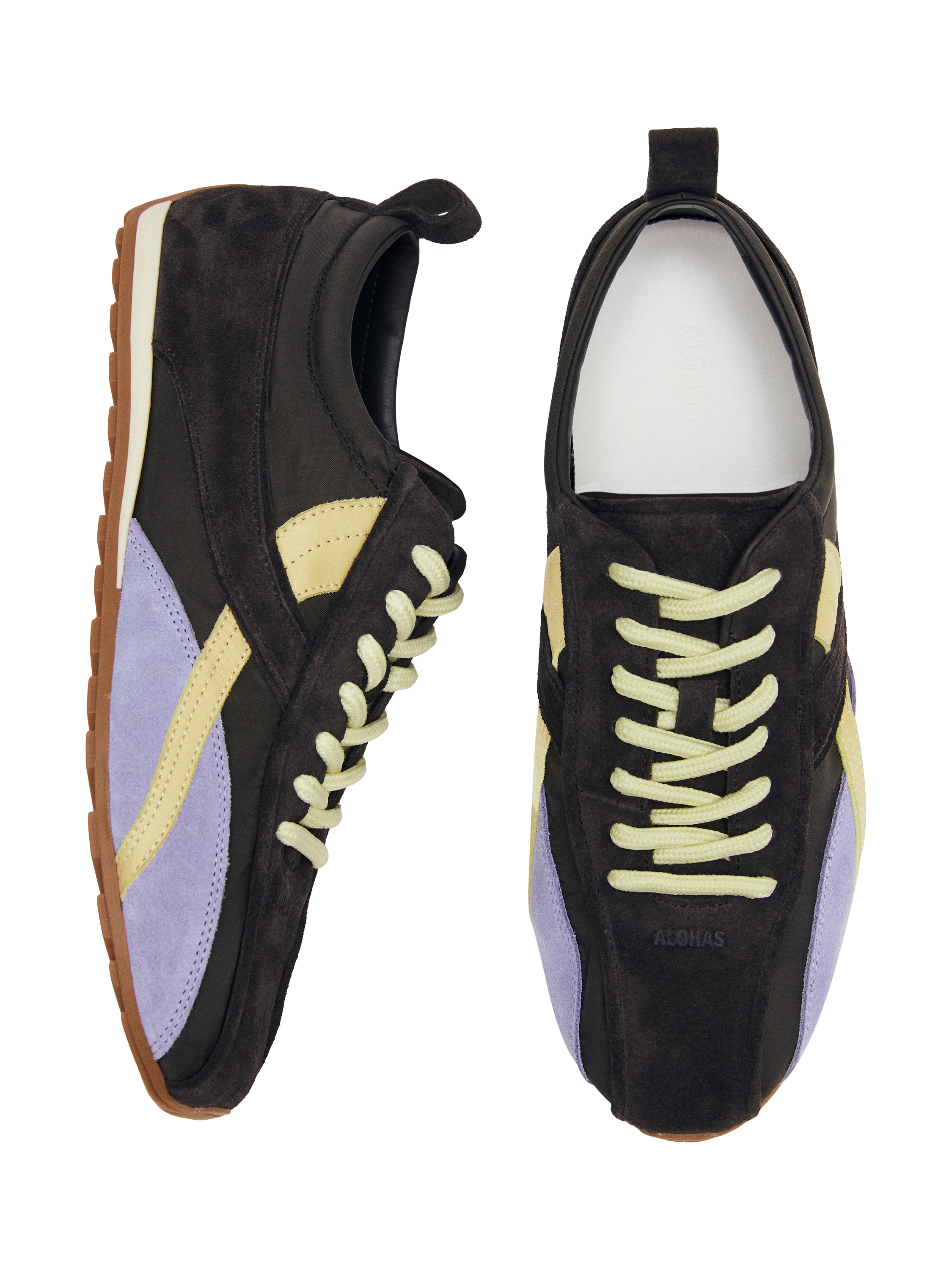 Product image 6 of 7, which shows ALOHAS TB.304 Suede Blend Trainers, Dark Brown/Multi, EU37