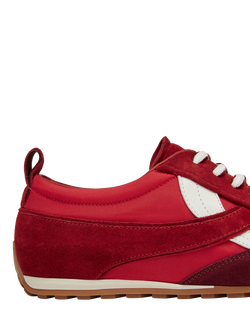 ALOHAS TB.304 Suede Blend Trainers, Red - view 2, Red