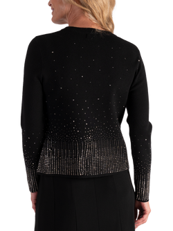 chesca Diamanté Trimmed Knitted Jacket, Black - view 2, Black