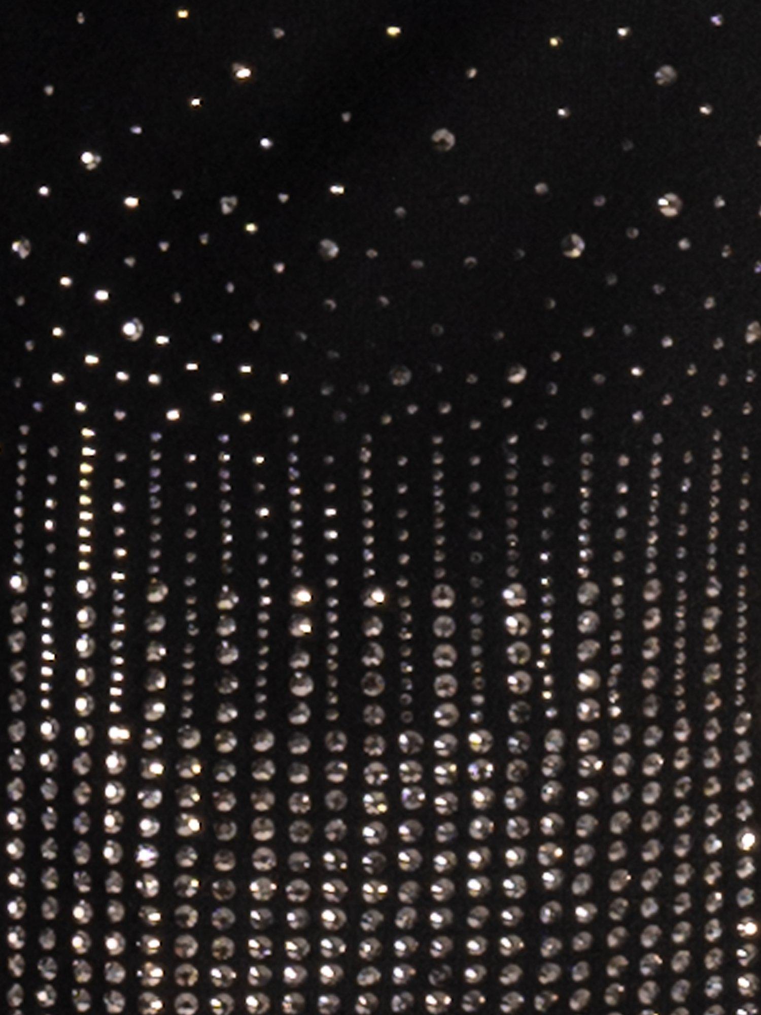 Product image 8 of 8, which shows chesca Diamanté Trimmed Knitted Jacket, Black, 12-14