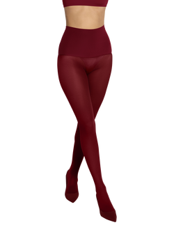 Heist The Eighty Opaque Tights, Burgundy
