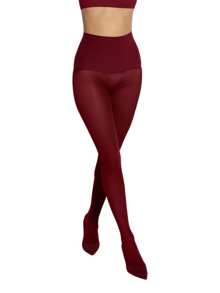 Heist The Eighty Opaque Tights, Burgundy