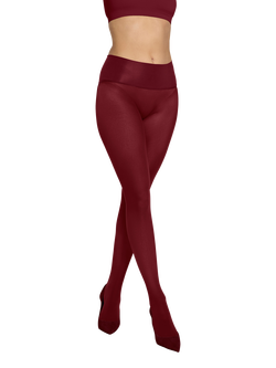 Heist The Eighty Opaque Tights, Burgundy