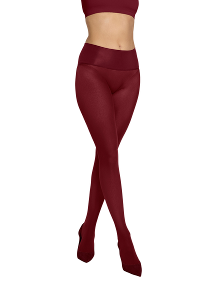 Heist The Eighty Opaque Tights, Burgundy