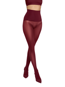 Heist 60 Denier Opaque Tights, Burgundy