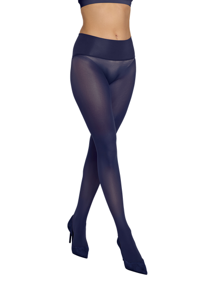 Heist The Sixty Mid Waist Opaque Tights, Midnight Navy