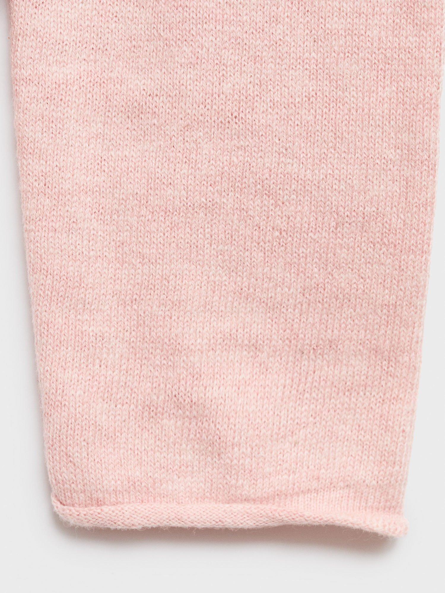 Product image 3 of 4, which shows Mango Kids' Bella Cotton High Neck Jumper, Light Pink, 13-14 years