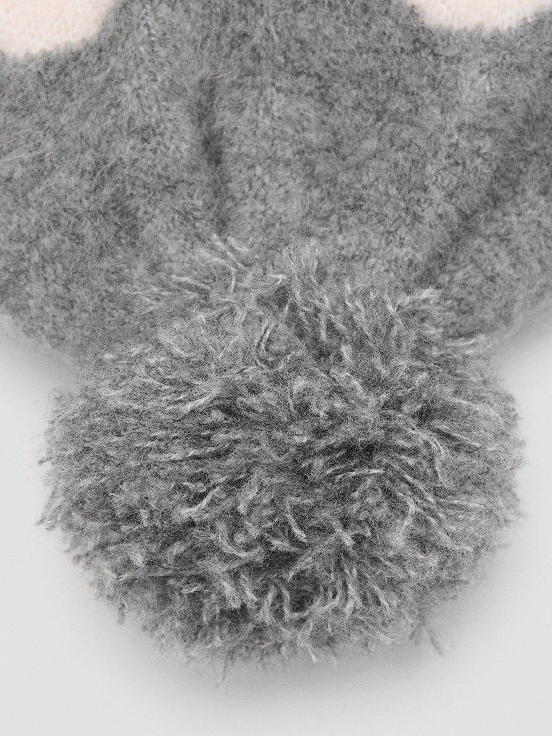 Product image 3 of 3, which shows Mango Baby Penguin Pom-Pom Trapper Hat, Grey, 1-3 months