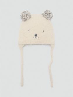 Mango Baby Teddy Bear Trapper Hat, Beige, Light Beige