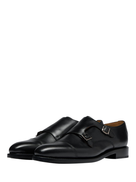 Oliver Sweeney Kersey Leather Double Buckle Monk Shoes - view 2, Black