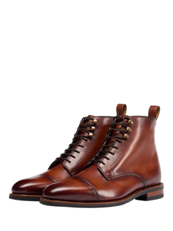 Oliver Sweeney Inglesham Leather Derby Boots, Dark Tan - view 2, Dark Tan