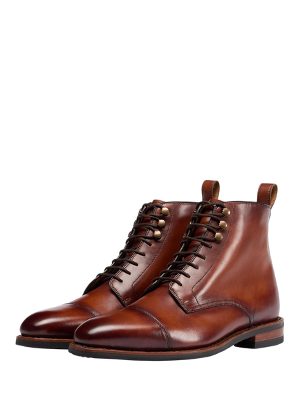 Oliver Sweeney Inglesham Leather Derby Boots, Dark Tan - view 2, Dark Tan