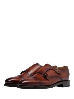 Oliver Sweeney Kersey Leather Double Buckle Monk Shoes - view 2, Cognac