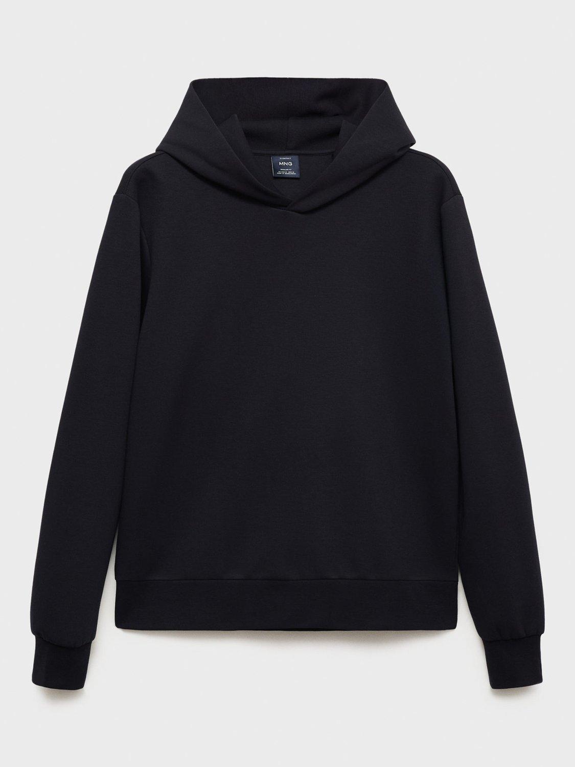 Product image 3 of 9, which shows Mango Bono Cotton Blend Knit Hoodie, Navy, XL