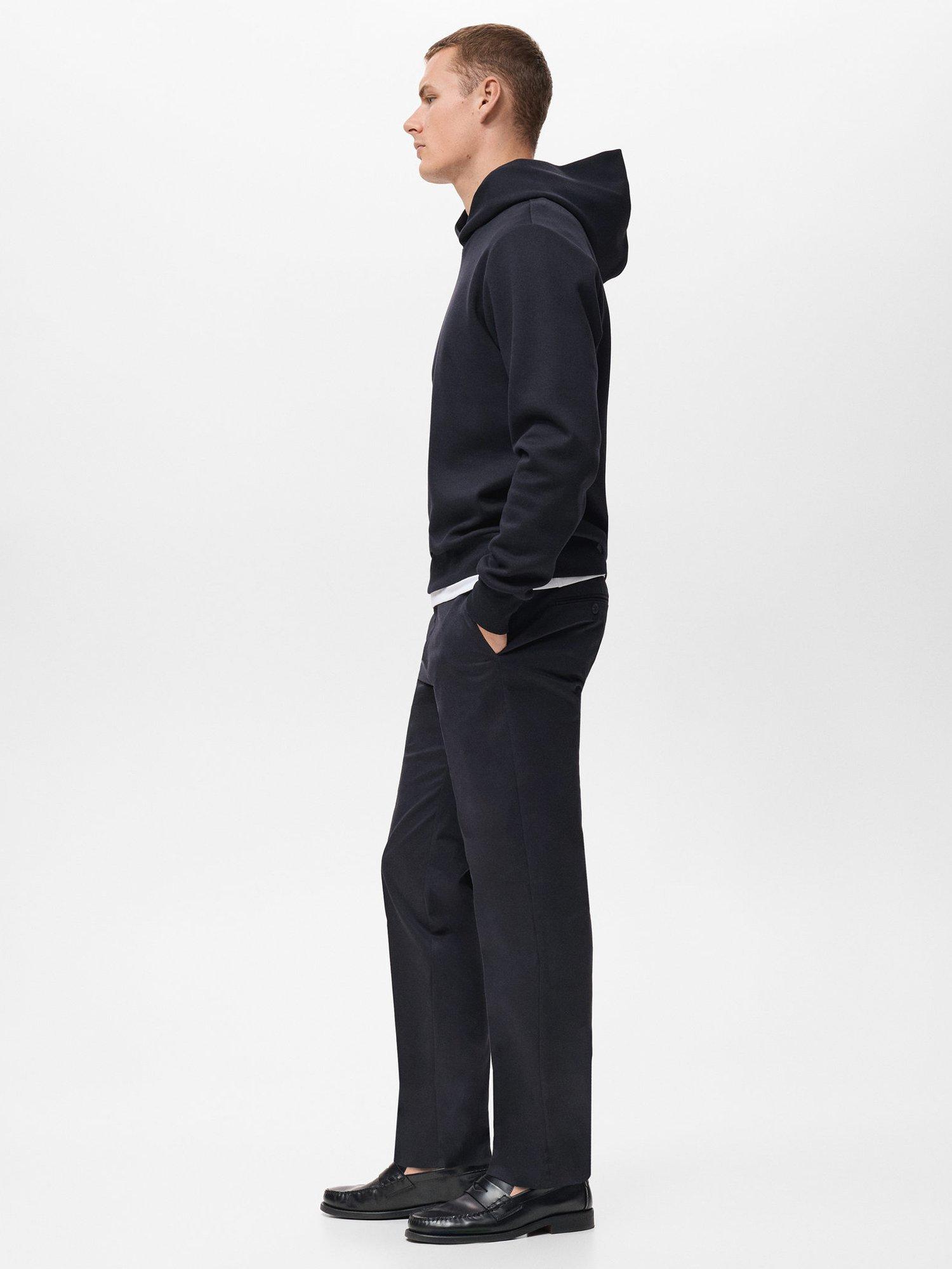 Product image 7 of 9, which shows Mango Bono Cotton Blend Knit Hoodie, Navy, XL