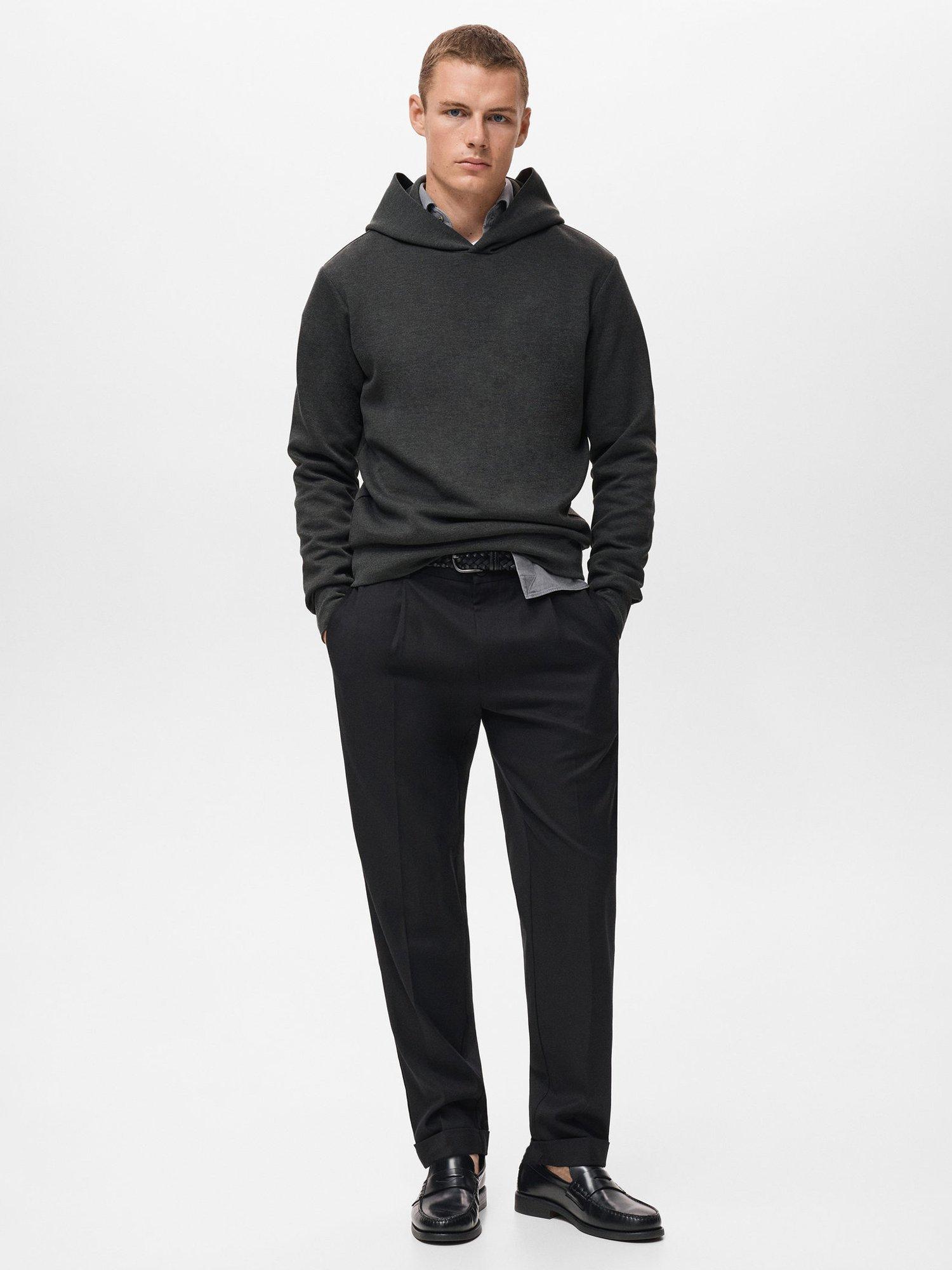 Product image 2 of 8, which shows Mango Bono Cotton Blend Knit Hoodie, Dark Grey, L