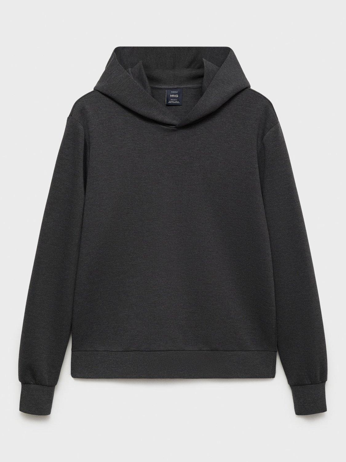 Product image 3 of 8, which shows Mango Bono Cotton Blend Knit Hoodie, Dark Grey, L