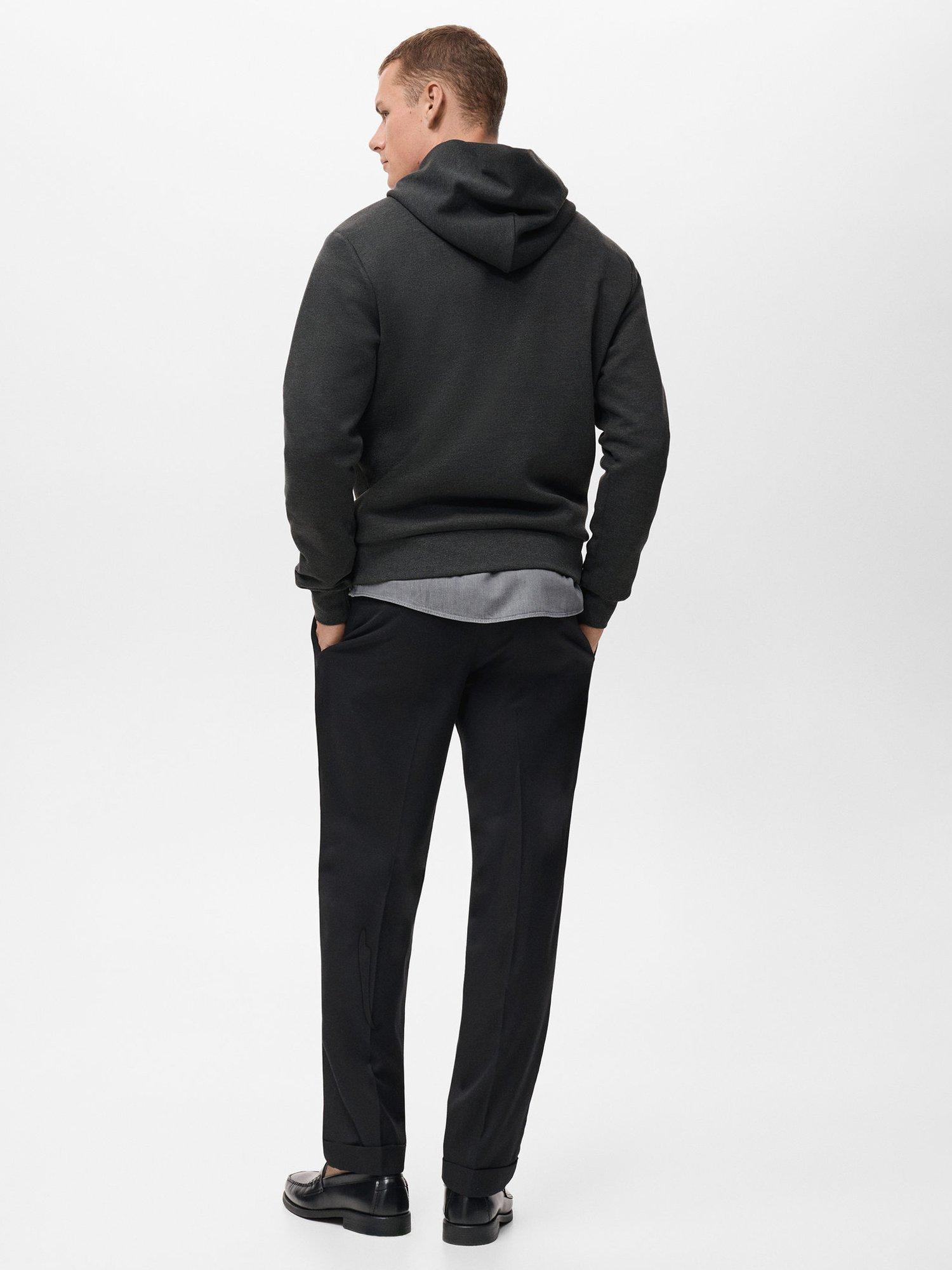 Product image 4 of 8, which shows Mango Bono Cotton Blend Knit Hoodie, Dark Grey, L