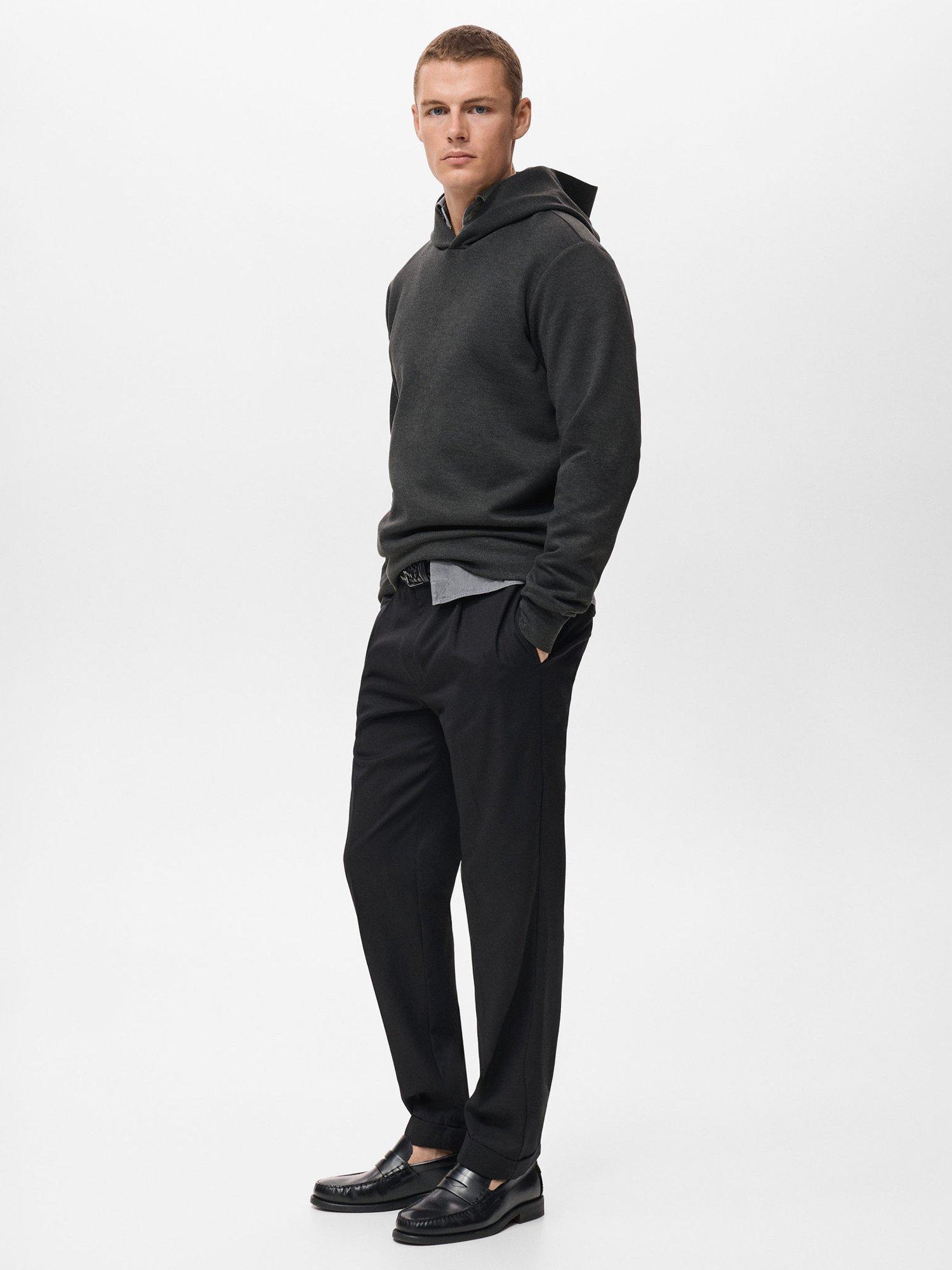 Product image 7 of 8, which shows Mango Bono Cotton Blend Knit Hoodie, Dark Grey, L