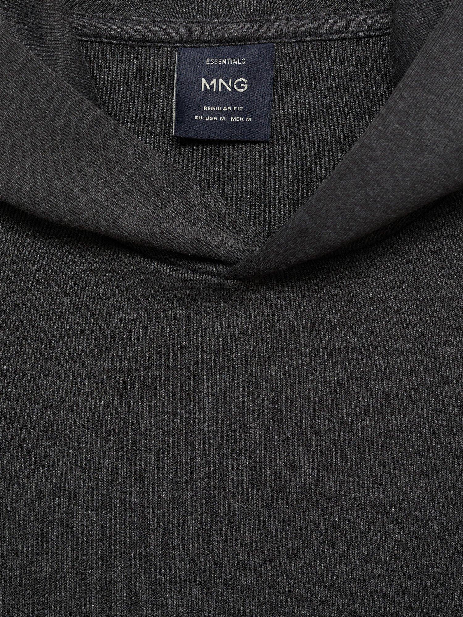 Product image 8 of 8, which shows Mango Bono Cotton Blend Knit Hoodie, Dark Grey, L