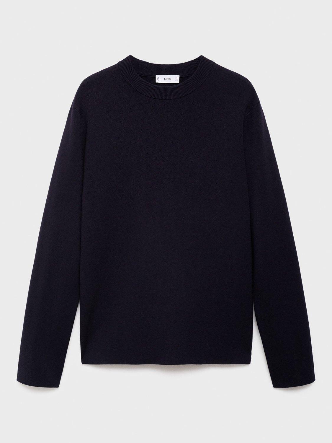 Product image 3 of 8, which shows Mango Luxus Crew Neck Jumper, Navy, L