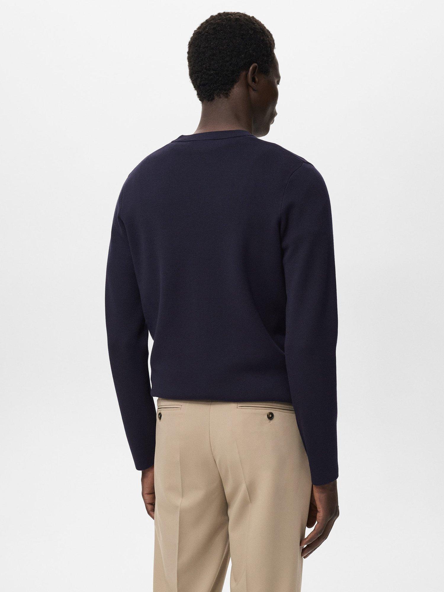 Product image 4 of 8, which shows Mango Luxus Crew Neck Jumper, Navy, L