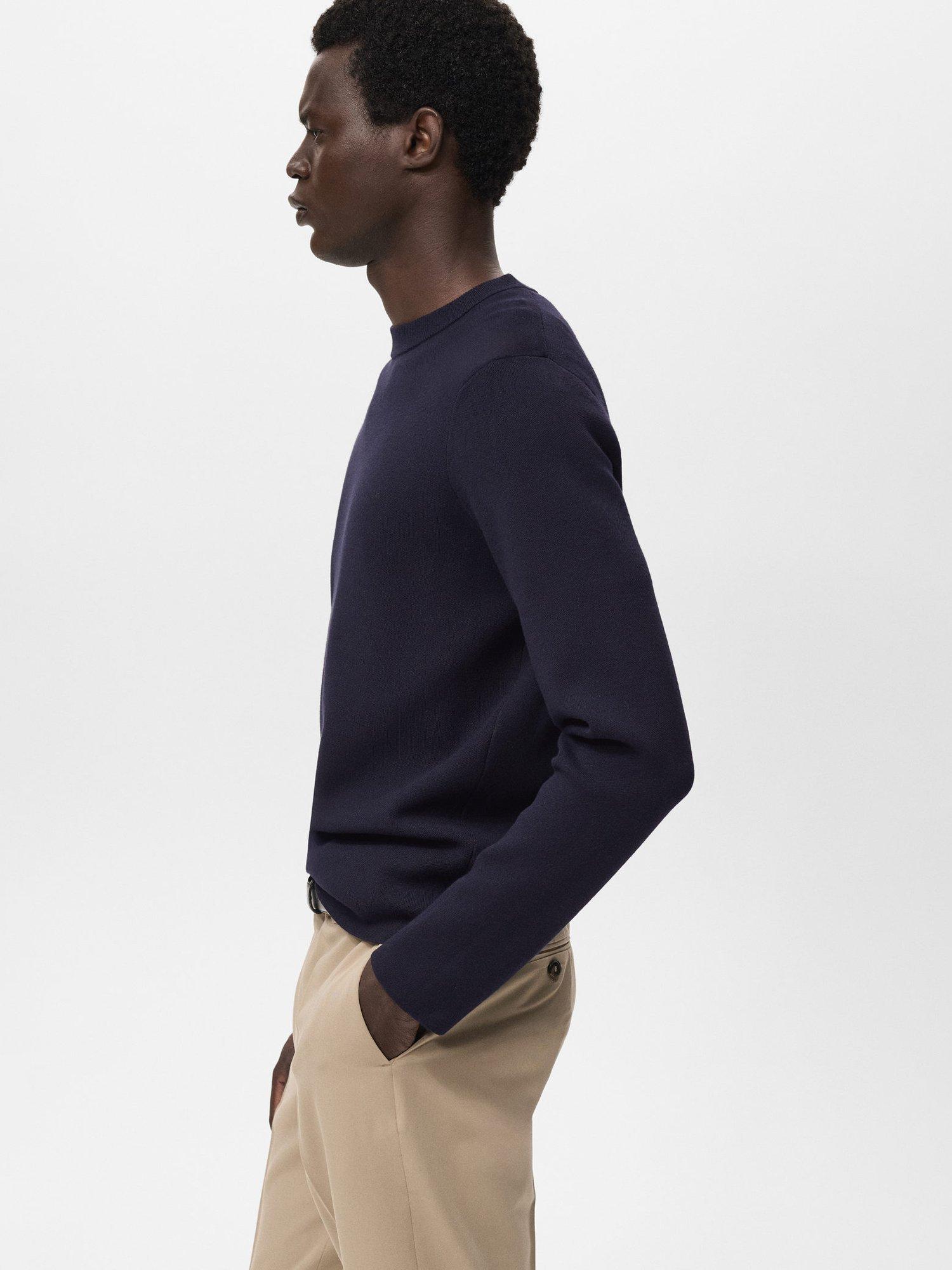 Product image 7 of 8, which shows Mango Luxus Crew Neck Jumper, Navy, L