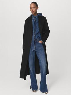 Mango Batin Belted Wool Blend Coat - view 2, Black