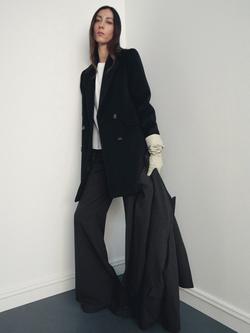 Mango Dali Double Breasted Wool Blend Coat - view 2, Black