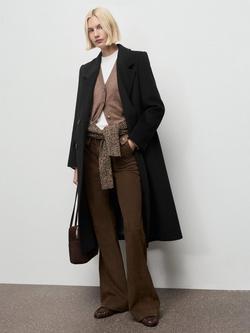 Mango Eye Double Breasted Wool Blend Coat - view 2, Black