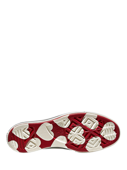 Converse Chuck Taylor All Star Hearts Low Top Trainers, Black/White/Red - view 2, Black/White/Red