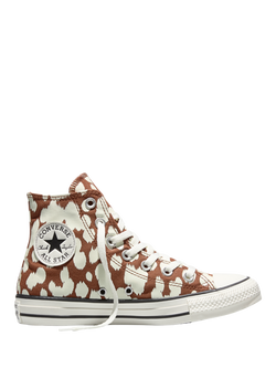 Converse Chuck Taylor All Star Cow Print Hi-Top Trainers, Unearthed/Egret, Unearthed/Egret