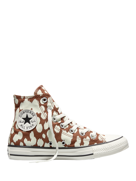 Converse Chuck Taylor All Star Cow Print Hi-Top Trainers, Unearthed/Egret, Unearthed/Egret